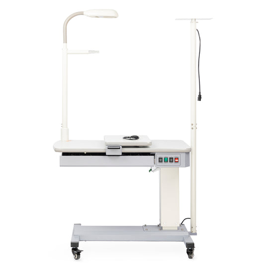 Ophthalmic Combination Table Optometrist Motorized Lift Work Table(35.2" x 18.9")