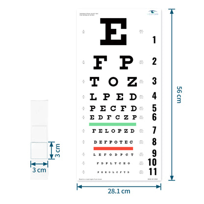 UCanSee Snellen Eye Chart Visual Acuity Chart (22x11 Inches) for Eye Exams 20 Feet