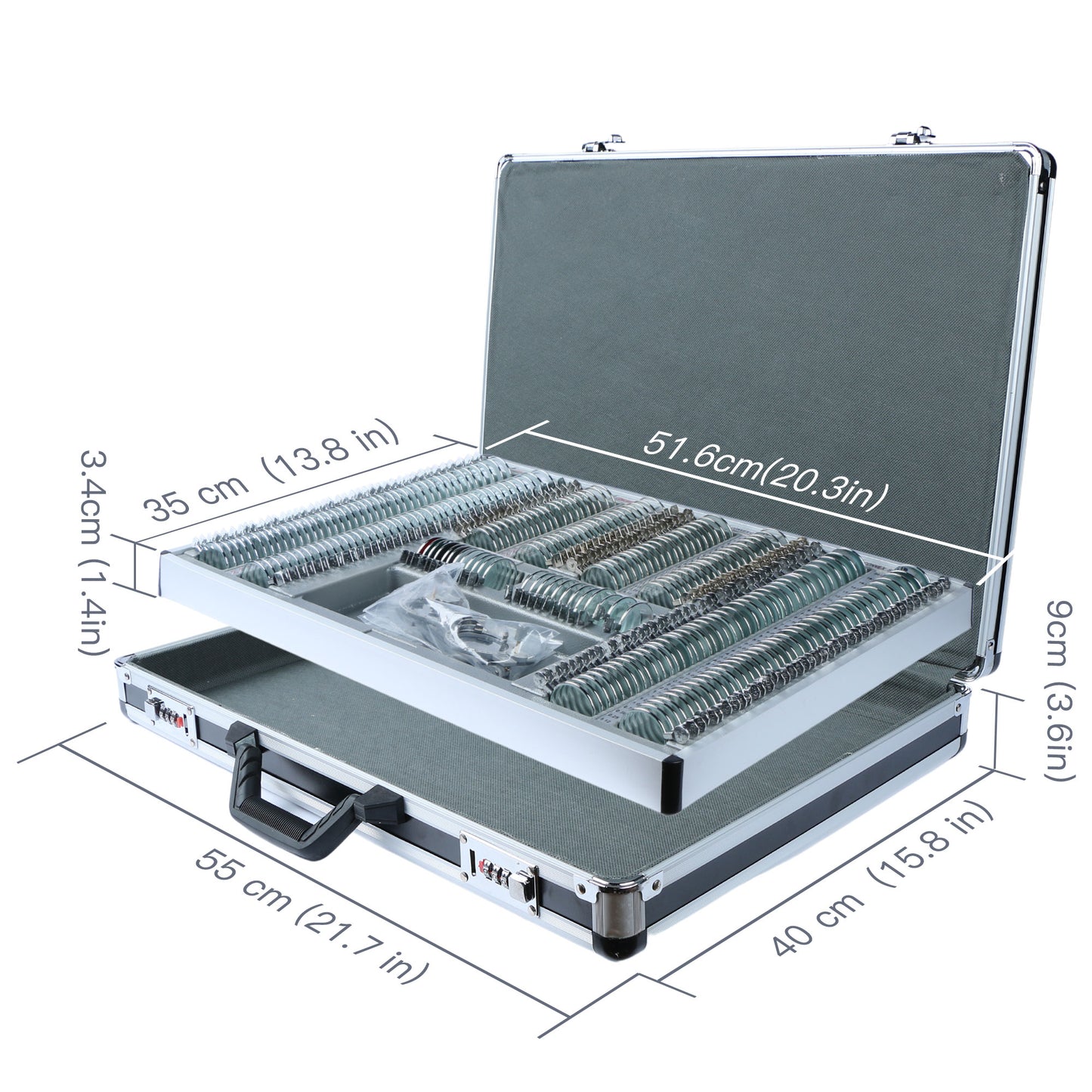 UCanSee® 266 pcs Optical Trial Lens Set Kit Metal Rim Aluminum Case