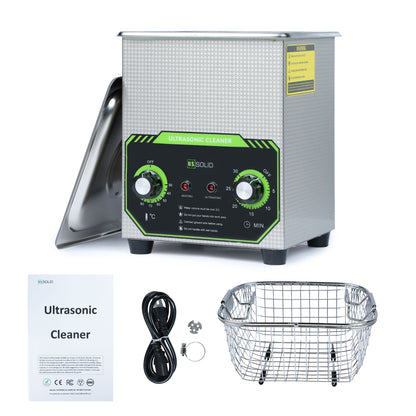 2L U.S. Solid 40 KHz Stainless Steel Ultrasonic Cleaner with Rotary Control