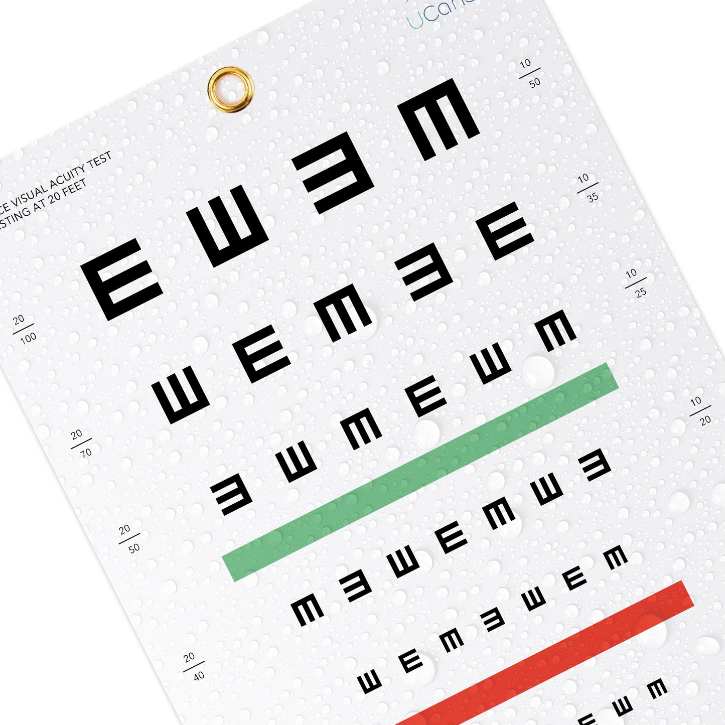 UCanSee E Eye Chart Visual Acuity Chart for Eye Exams 10 Feet (9x14 Inches)