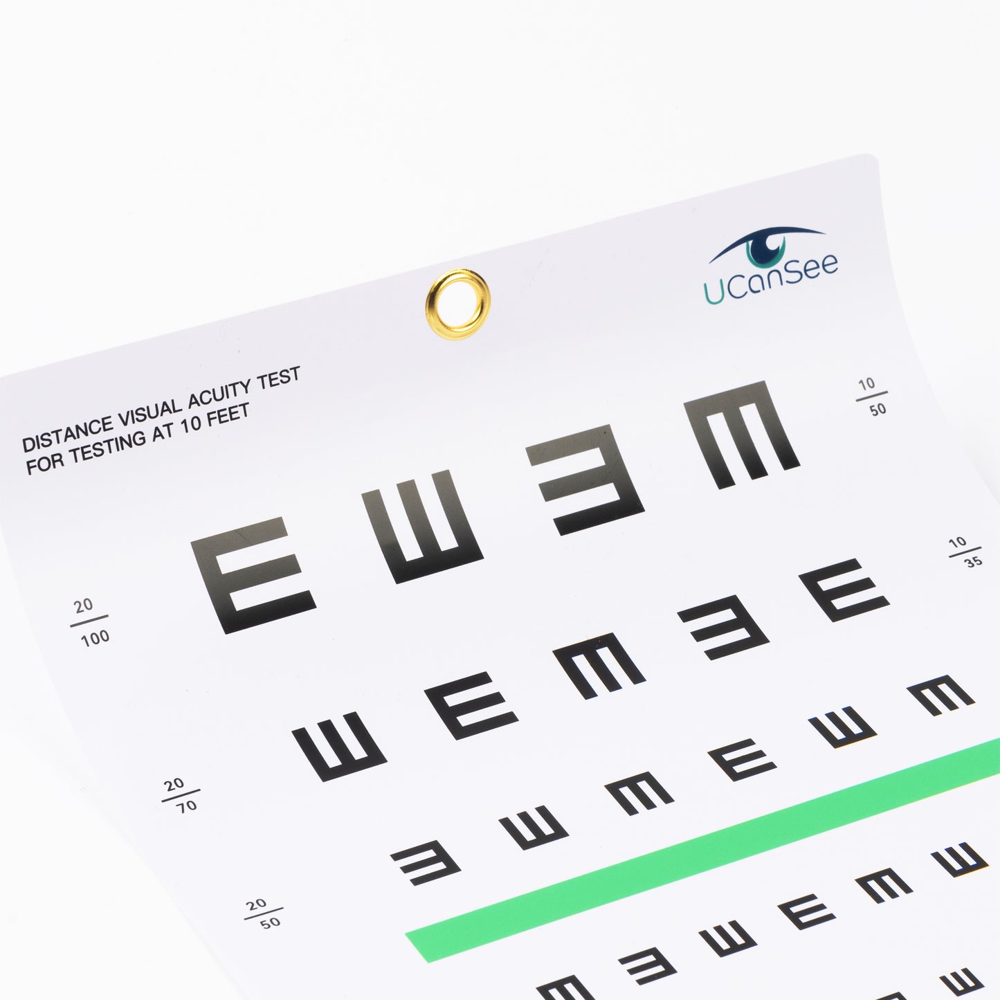 UCanSee E Eye Chart Visual Acuity Chart for Eye Exams 10 Feet (9x14 Inches)