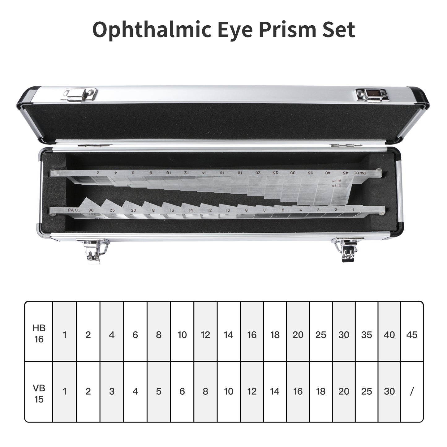 UCanSee Optical Prism Bar Set Horizontal (16) & Vertical (15) Prism Bars with Aluminium Case