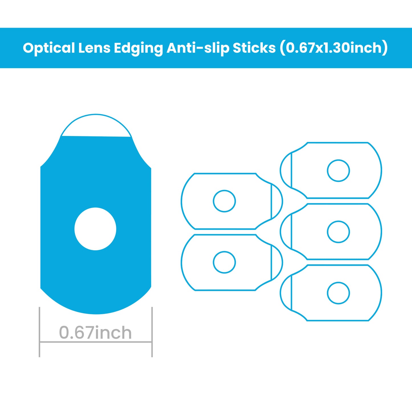 UCanSee 1000pcs Optical Lens Edging Anti-slip Sticks Adhesive Blocking Pads 0.67x1.30inch