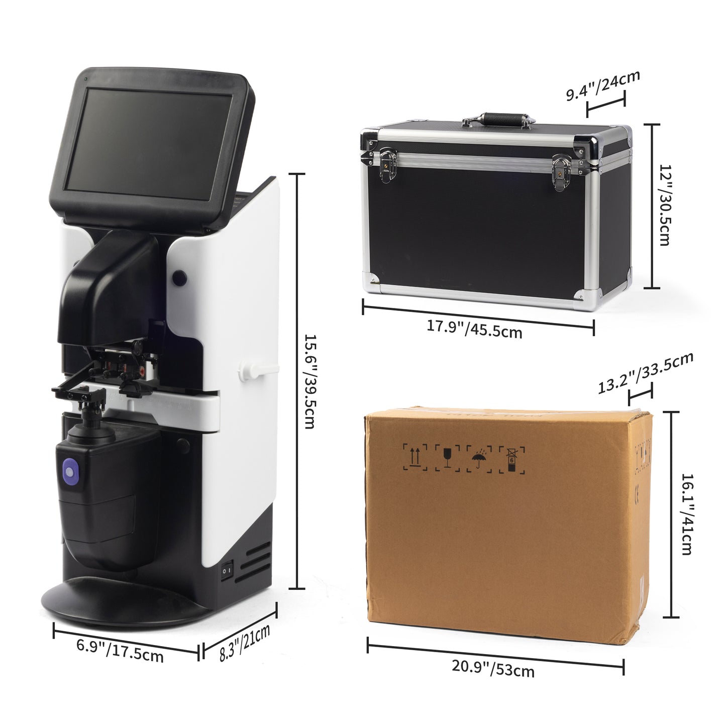 Auto Lensmeter with Printer - 7'' Touch Screen - PD, PH, UV - RS232 serial port - FDA Certification