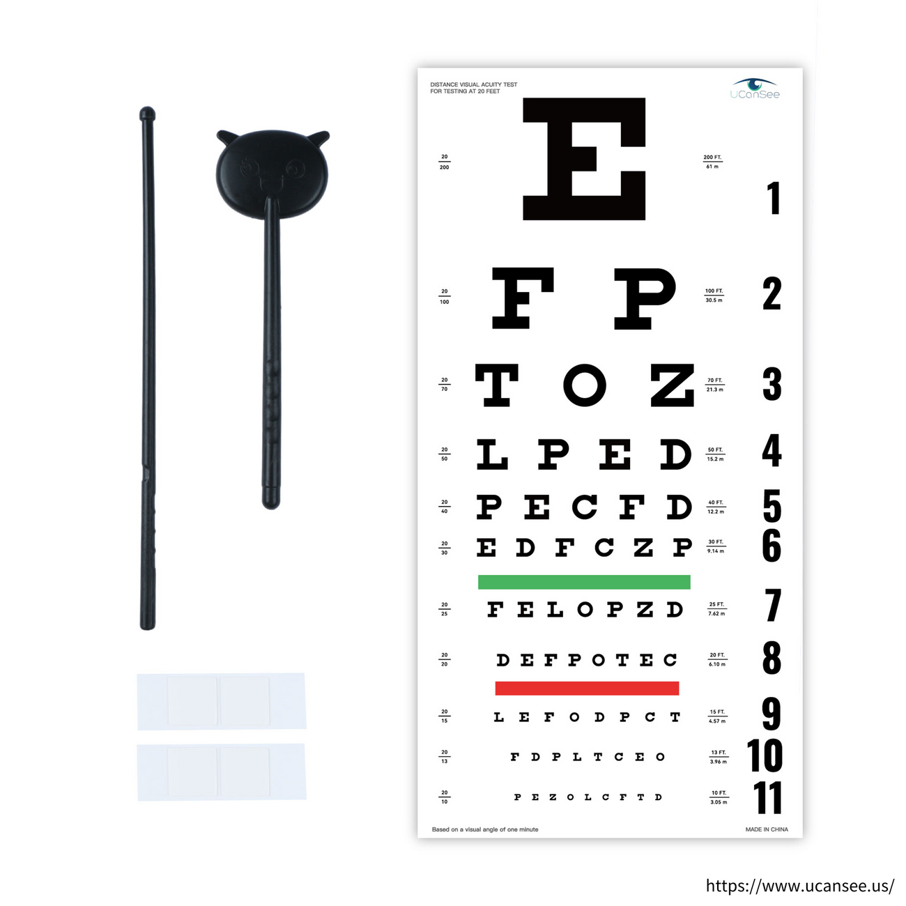 Tech-Med Illuminated Snellen Eye Test Chart, 20 ft