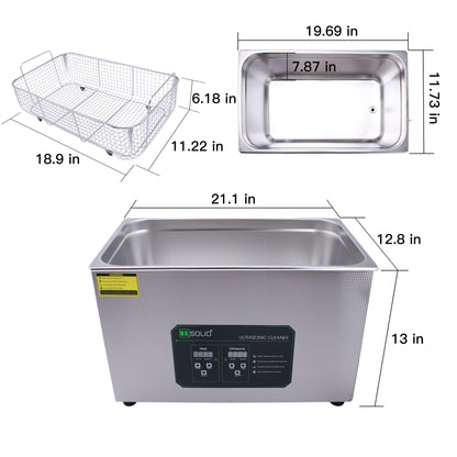 30L U.S. Solid 40KHz Stainless Steel Ultrasonic Cleaner